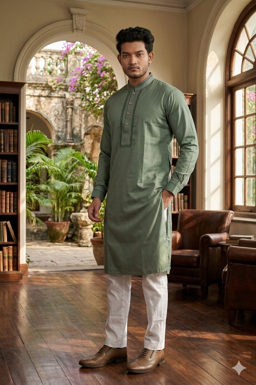 Men's Premium embroidery work Exclusive EID Collection Panjabi, P0021
