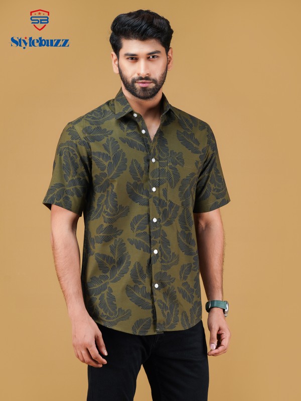 004, Men's Casual Half Sleeve Shirt