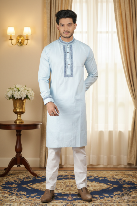 Men's Premium embroidery work Exclusive EID Collection Panjabi, P0048